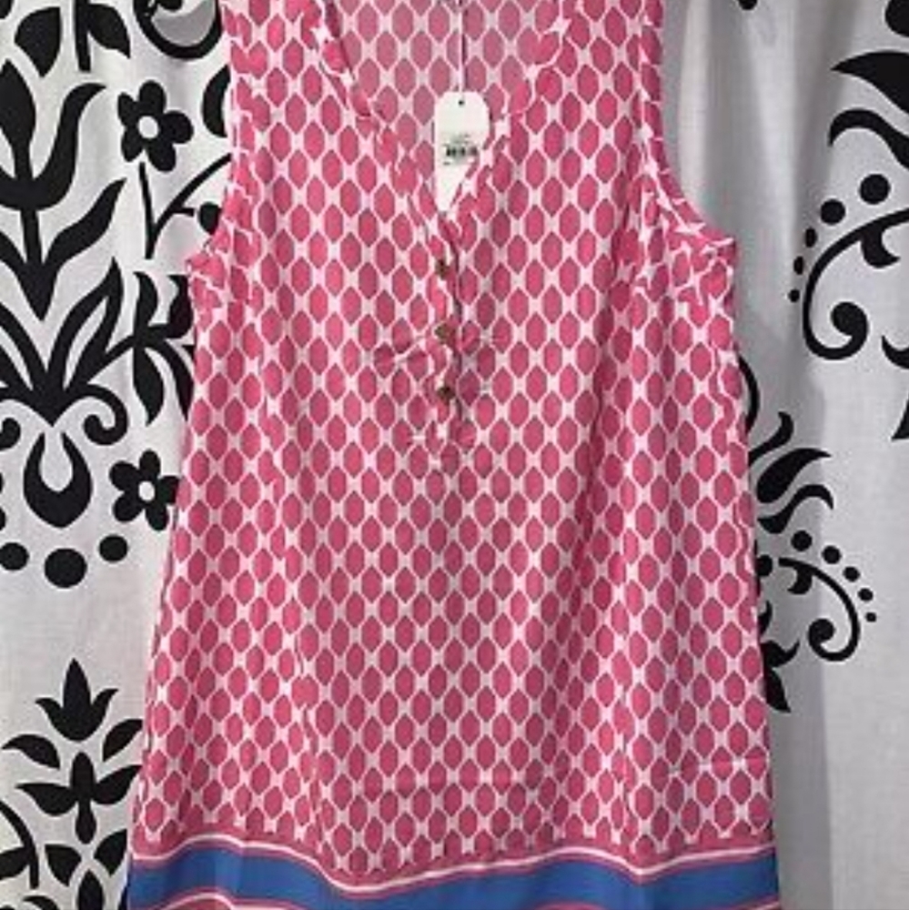 Mud Pie Lizzie Sleeveless Tunic in Pink - size M! Brand new with tags!